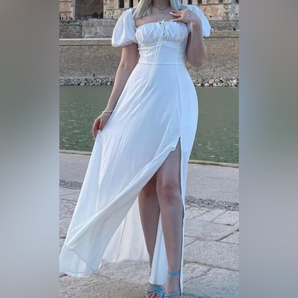 White Satin Dress - Picture 4 of 5